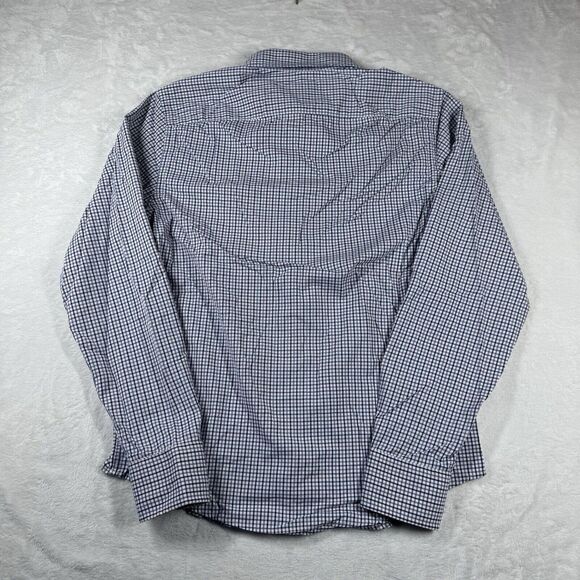 Untuckit Shirt Womens M Blue Gingham Check Button Down Long Sleeve Casual‎ - Picture 5 of 10